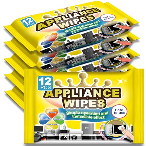 NXPPYY 72Pcs Appliance Wipes for Cleaning Washing Machine Dryer Stainless Steel Refrigerator Glass Cooktop Microwave Dishwasher Counter Tile