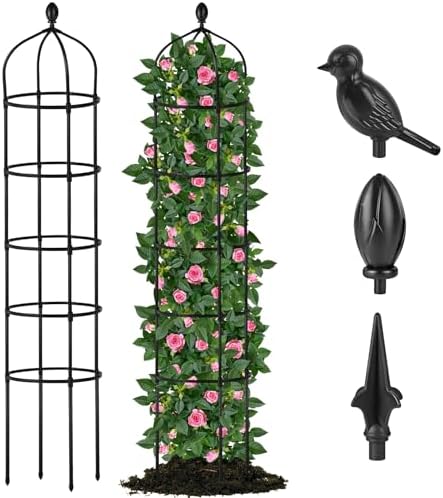 best trellis for climbing hydrangea you didn't know you needed 4 Garden Obelisk Trellis for Climbing Plants Outdoor 6.7 Ft Rose Bush Round Trellis for Pots Rustproof Metal Plant Flower Trellises for Clematis Vine Jasmine Support Outdoor Indoor
