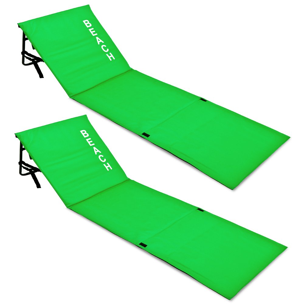 Detex® 2x Folding Beach Loungers, Blue — image 1