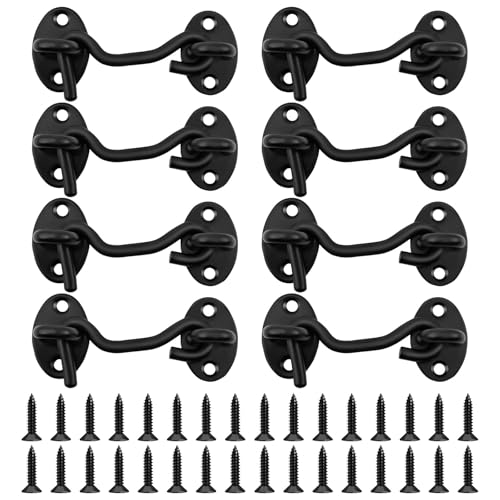 Hook and Eye Latch Thickened Stainless Steel Sliding Barn Door Latch Easy Installation Door Hook Lock High Safety Door Lock for Cabinet Doors