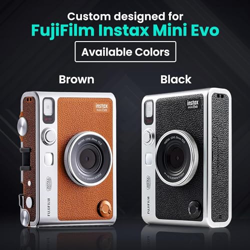 Image of Fujifilm Instant Mini EVO Hybrid Camera Bundle with 20 Instant Film Sheets + 32GB Memory Card + Carrying Case + Flex Tripod + BluebirdSales Cleaning Cloth (Black)