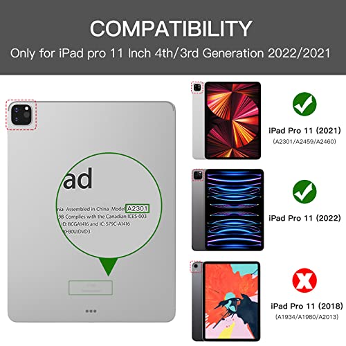 Ztotopcases For Ipad Pro 11 Inch Case 4Th/3Rd Generation 2022/2021, Built-In Screen Protector,Dual Layer Shockproof Full Body Protective Cover With Pencil Holder, Fit Ipad Pro 11'' 2020 2Nd Gen, Black #TOP1