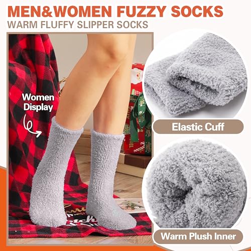 Fuzzy Socks Fluffy Thick Warm Winter Soft Cozy Plush Sleep Home Fleece Cabin Soft House Socks for Women Men4