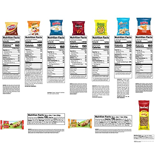 Tasty Snacks Variety Pack, Frito-Lay Chips, Nuts, Cookies And Quaker Chewy Bars, 40 Count #TOP6