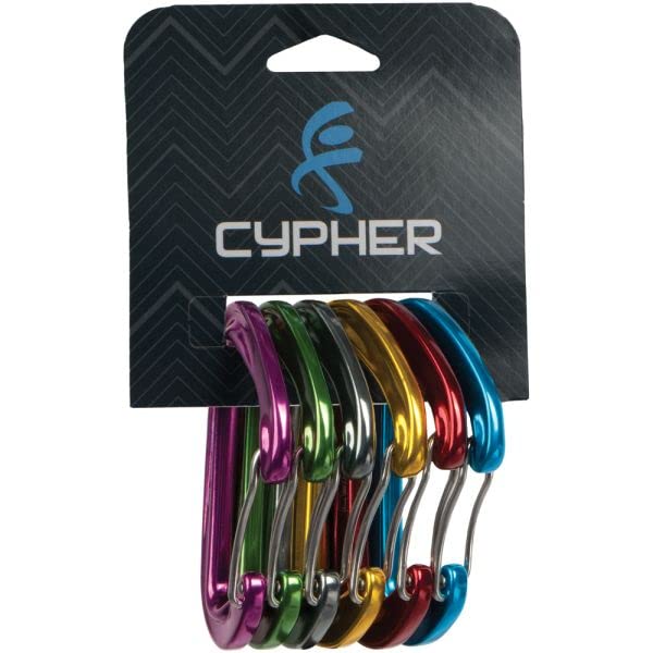Cypher 765240 Mydas Ultra Carabiners Assorted Color - Pack of 6, Multicoloured