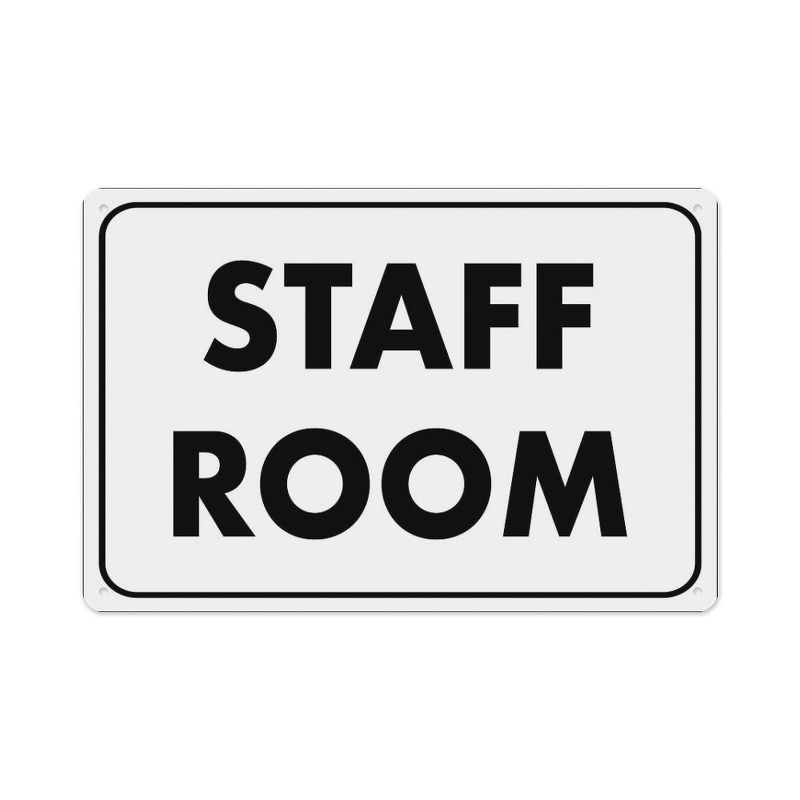 peiyeety Staff Room Sign Aluminum Tin Warning Signs For Home Outdoor Garden 12X16 Inches