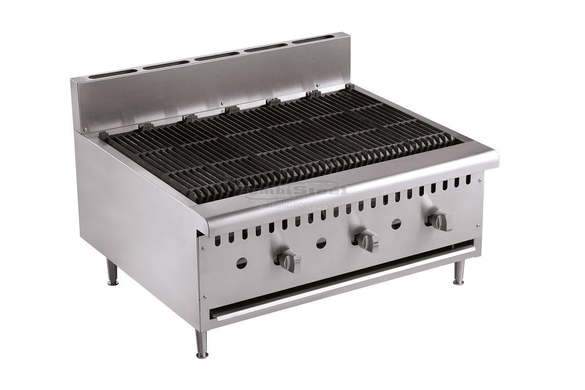 CombiSteel Grill Pierre de Lave Professionnel - Gaz -