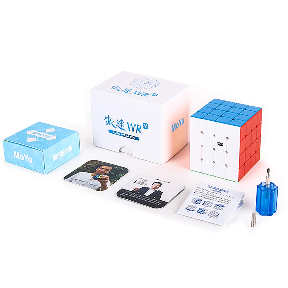 LiangCuberMoyu AoSu WR M 4x4 Magnetic Speed Cube stickerless Aosu WRM 4x4 Puzzle Cubes