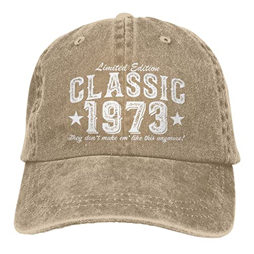 50 Year Old Vintage Car 1973 Hats For Mens Classic 1973 50Th Birthday Baseball Caps B-Day Gift For Grandmother Trucker Hat Natural #TOP3