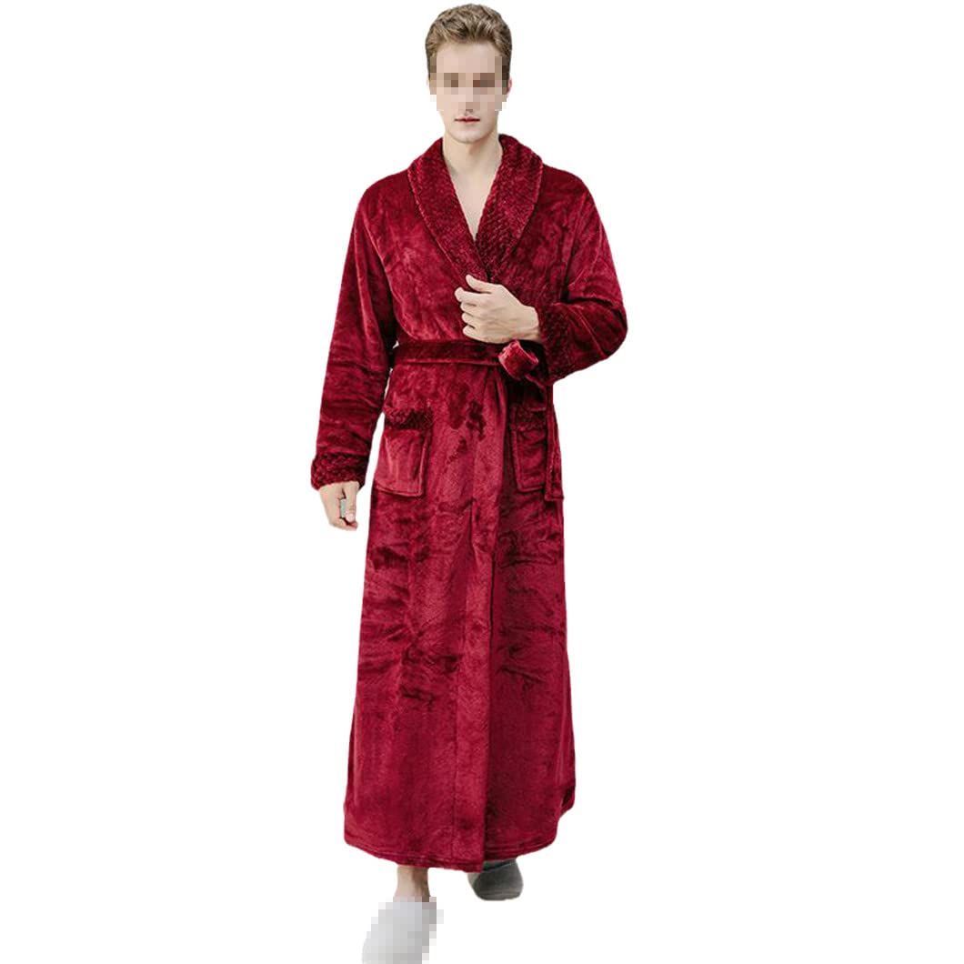 keusyoi Zimowa męska bielizna nocna pogrubiona flanelowa kimono szlafrok bielizna nocna damska na co dzień miękka koszula nocna z polaru szlafrok domowy