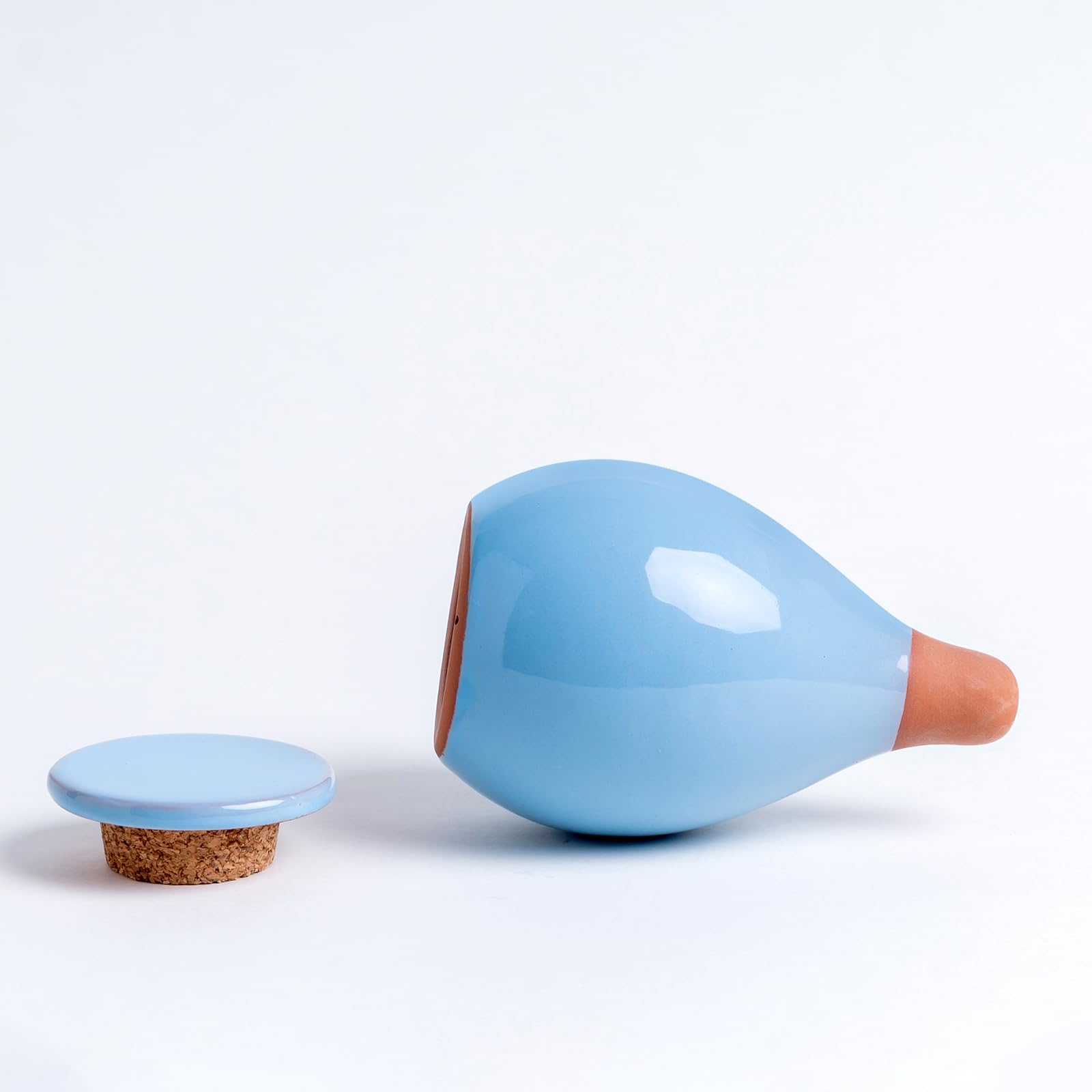 MOUGIGI Lot de 4 inserts de pot à arrosage automatique – 2 globes d'arrosage bleus et 2 verts en céramique pour plantes d'intérieur, bulbes en terre cuite et petits pots de fleurs – Capacité de 300 ml