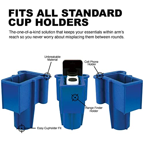 Range Gripper, The All-In-One Rangefinder/Smartphone Holder To Never Lose Valuables Again - Fits Any Golf Cart Cupholder For Easy Access - Secure & Protect Your Electronics Between Rounds, Royal Blue #TOP3