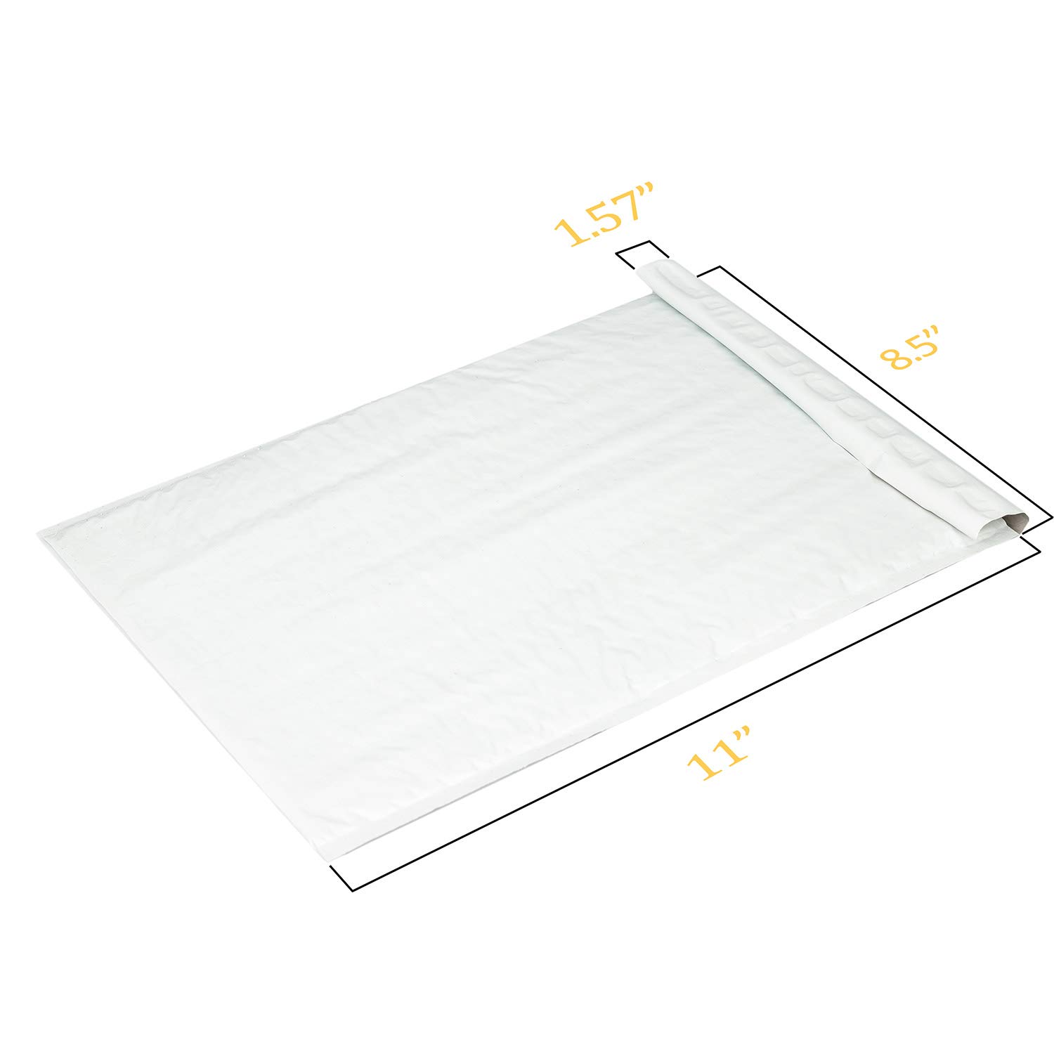HouseLabels 8.5x12 Inch (Size #2) 100 Pcs Strong and Opaque Poly Bubble Mailers (Padded Envelopes) with Thick Self-sealing Adhesive, Waterproof and