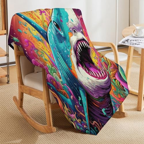 Couverture requin flanelle housse de chaise lit plaid 130x150 - 7