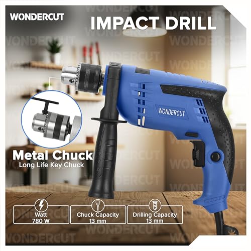 Image of WONDERCUT Professional-Impact Drill Tool Kit, 780W, 3000 RPM, 13mm Chuck, Blue BMC WC-13DK-100 Power & Hand Tool Kit (105 Tools)