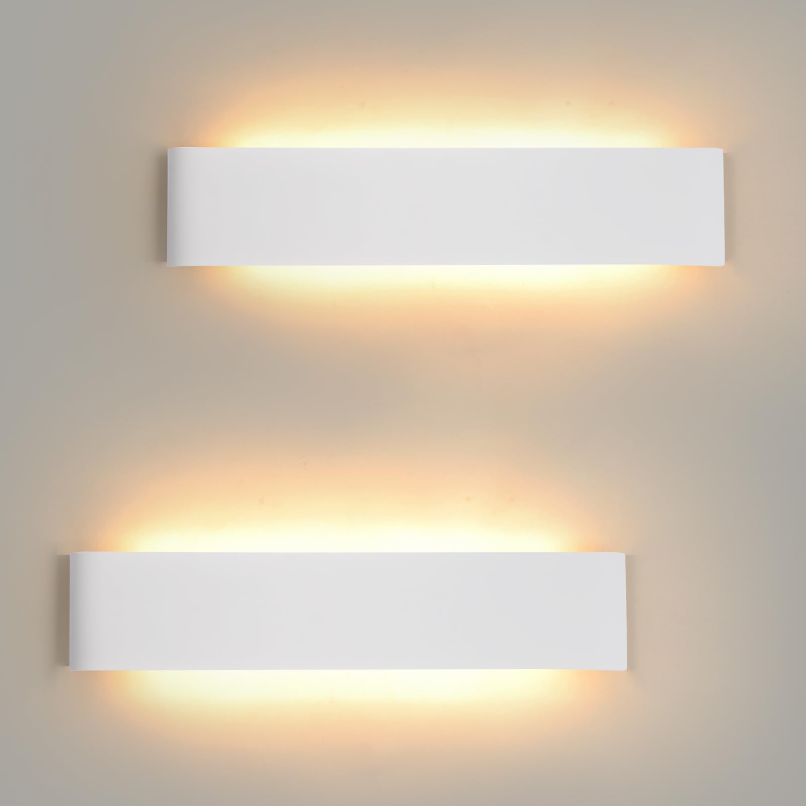 Mille Lucciole 2pcs 18W Apliques de Pared LED Interior 28cm Moderno LED Lámpara de Interior 2160LM Apliques Pared Dormitorio Blanco Luz de Aluminio IP44 3 Temperatura de Color Se puede elegir