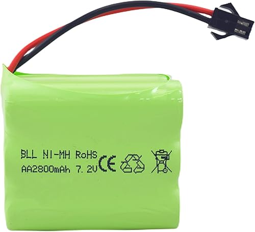 Miniatura 4 de AA 7.2V 2800mAh Ni-MH Batería de alta capacidad con enchufe SM-2P y cable de carga USB para ingeniería de tanques de juguete, camiones