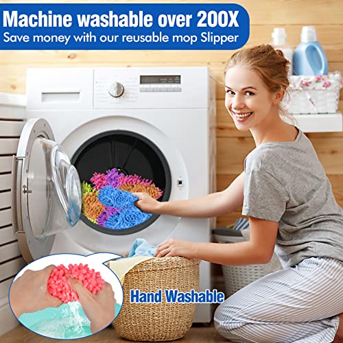 10 Stück Wischmopp-Hausschuhe für Bodenreinigung, waschbar, wiederverwendbar, Mikrofaser-Staubmopp-Socken für Damen, Herren, Kinder, Fußstaub, Haarreiniger, Kehrhaus, Büro, Badezimmer, Küche