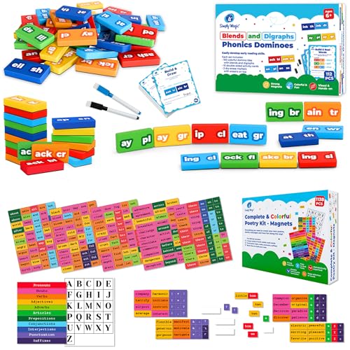 Simply Magic 122 PCS Magnetic Phonics Dominoes & 1138 PCS Kit