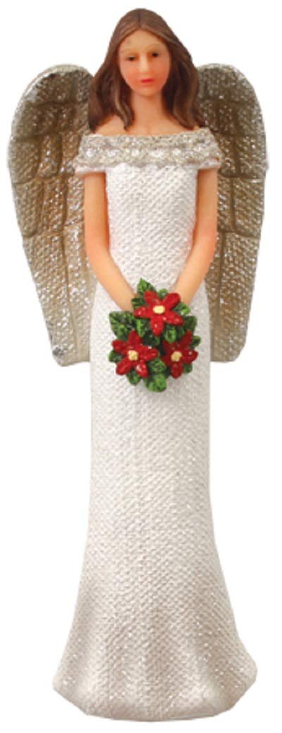 The Healing Corner Silver Sparkling Angel Resin Highlights Christmas Wreath Angel Gift