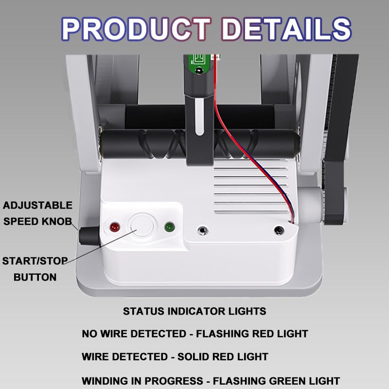 Avanto a vento elettrico Auto Start Stop Universale 1kg Rewinder per il filo di saldatura del filamento Groviglio Sensore intelligente telaio in metallo Industriale Uso domestico Efficiente Respooling