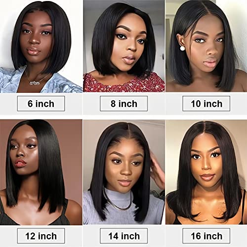 Bob Wig Human Hair 13X4 Hd Lace Front Wigs 150 Density Glueless Pre Plucked With Baby Hair Short Bob Wigs For Black Women (12 Inch, Natural Color) #TOP2