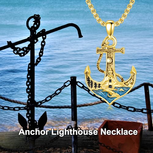Anchor Wave/Four Leaf Clover/Surfboard Necklace 925 Sterling Silver Anchor Pendant Jewelry Gift Graduation Gift for Men Women3
