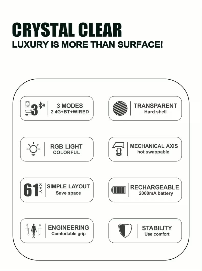 XunFox K30 Pro keyboard with dimensions labeled