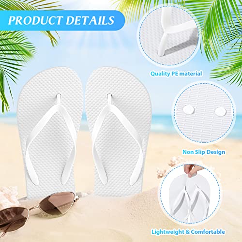Unittype 24 Pairs Flip Flops Bulk for Wedding Guest Slippers Wedding Flip Flops with Cards Bags for Pool Beach Party3