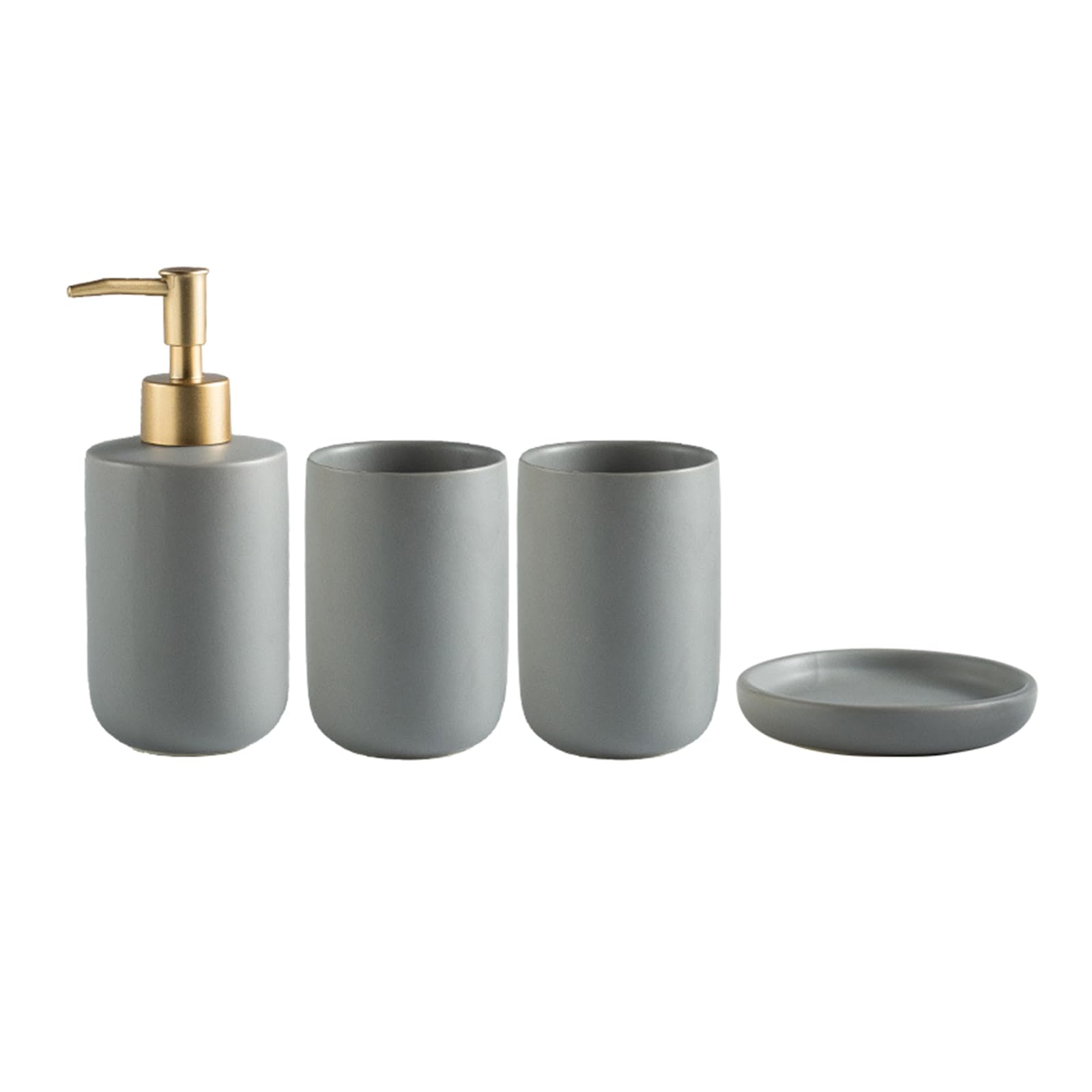 Bathroom Accessories Set Lotion Soap Dispenser Toothbrush Holder Soap Box for Decor Bathroom Countertop Vanity Organizer Accessory Set Toothbrush Holder Vanity Tray Counter Qtip Dispenser Tray