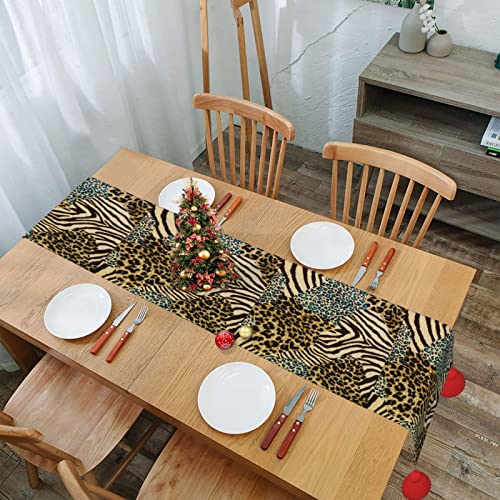 Christmas Table Runner Tiger-Prints-Zebra Modern Table Decor Long Table Cover #TOP5