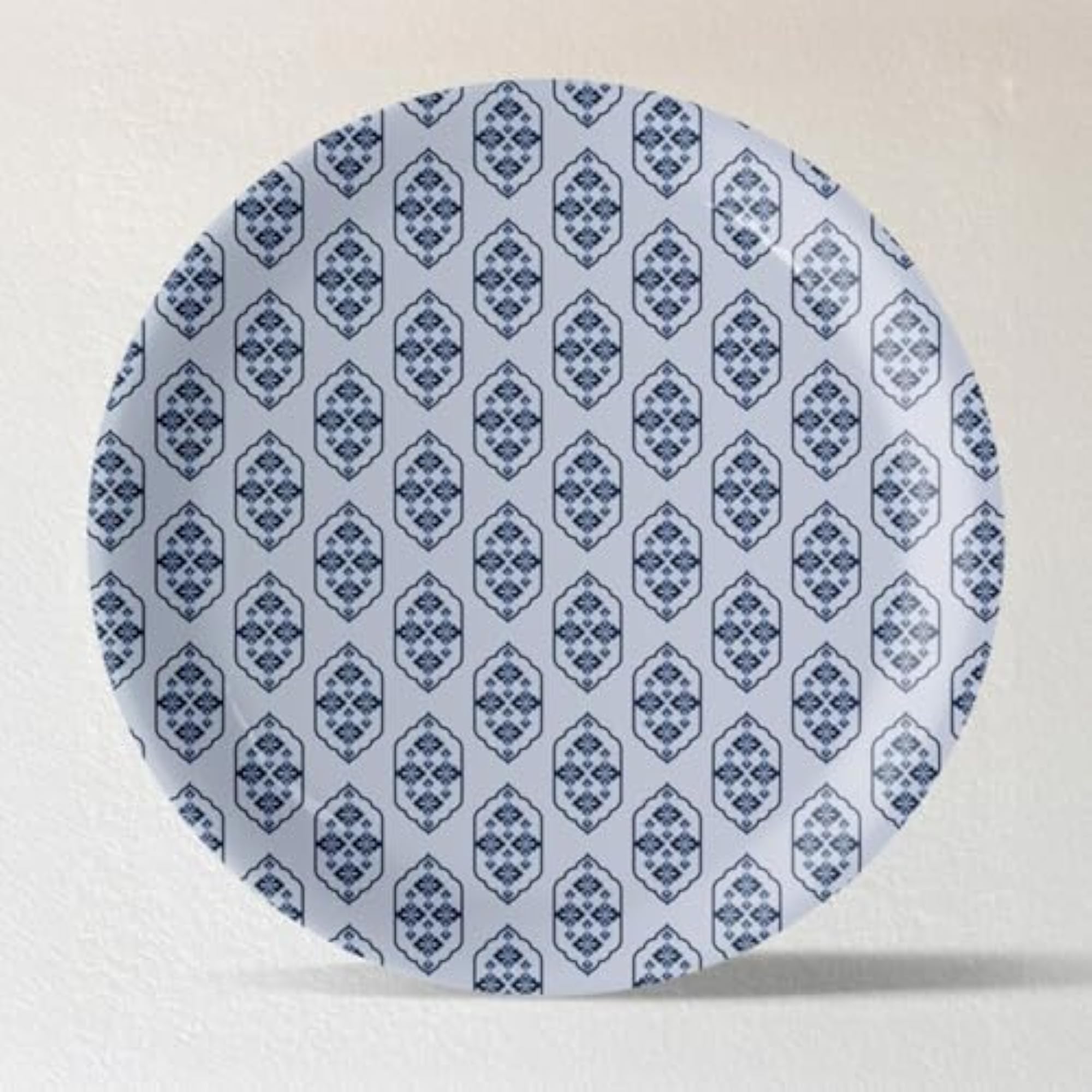 Abstract Geometry Blue Pottery Decorative Wall Plate