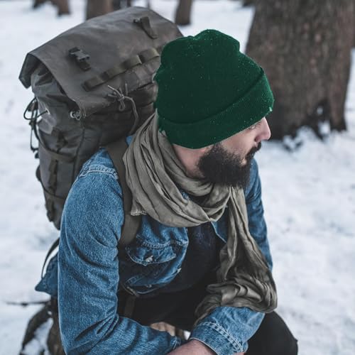 Image of Rosoz Unisex Beanie Winter Knitted Skull Cuffed Soft Warm Hat for Men /Women Slouchy Ski Watch Cap