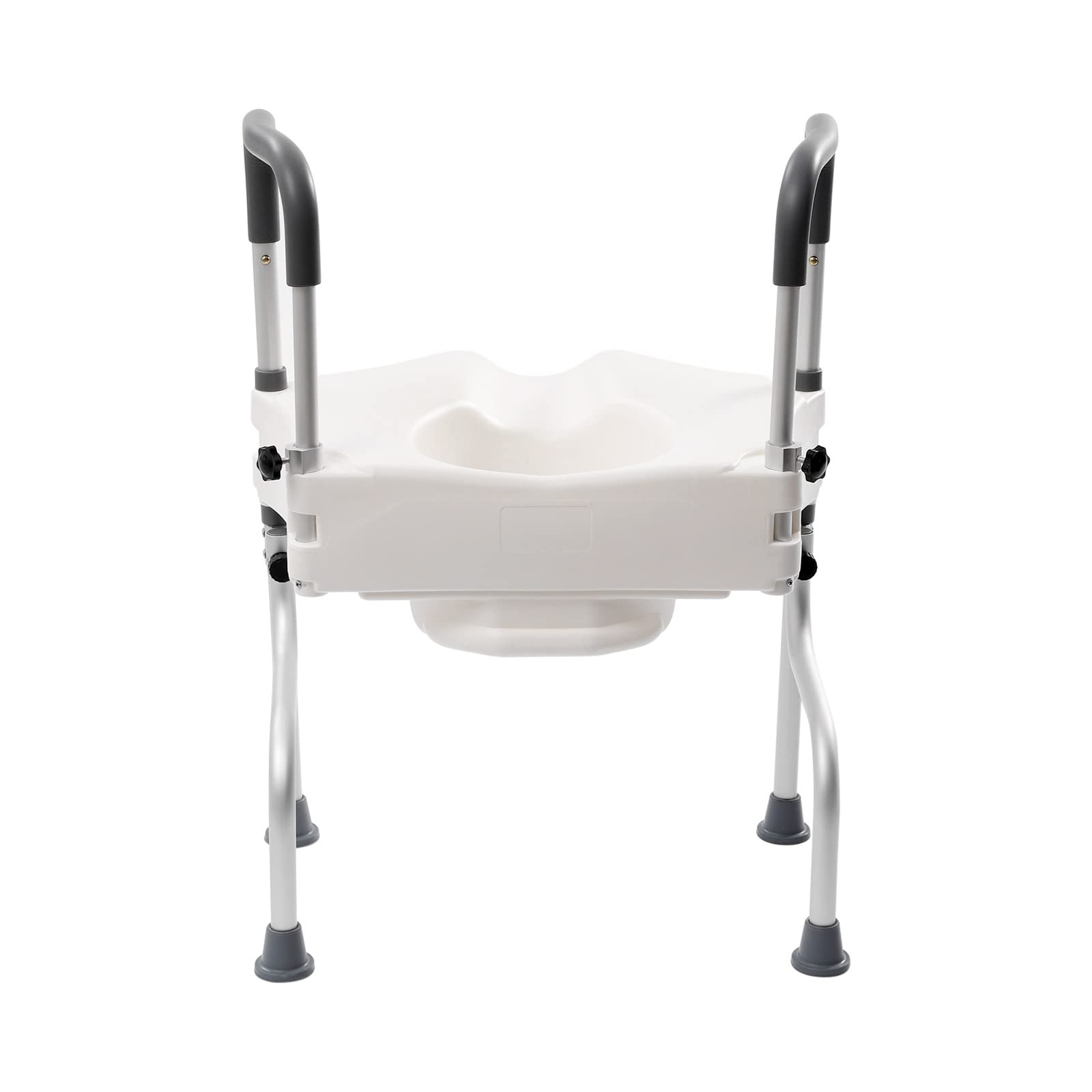 Podwyższenie deski sedesowej 3 w 1 z podłokietnikami, podwyższenie deski sedesowej dla seniorów, regulacja wysokości 15-23 cm, nośność 150 kg, kolor biały