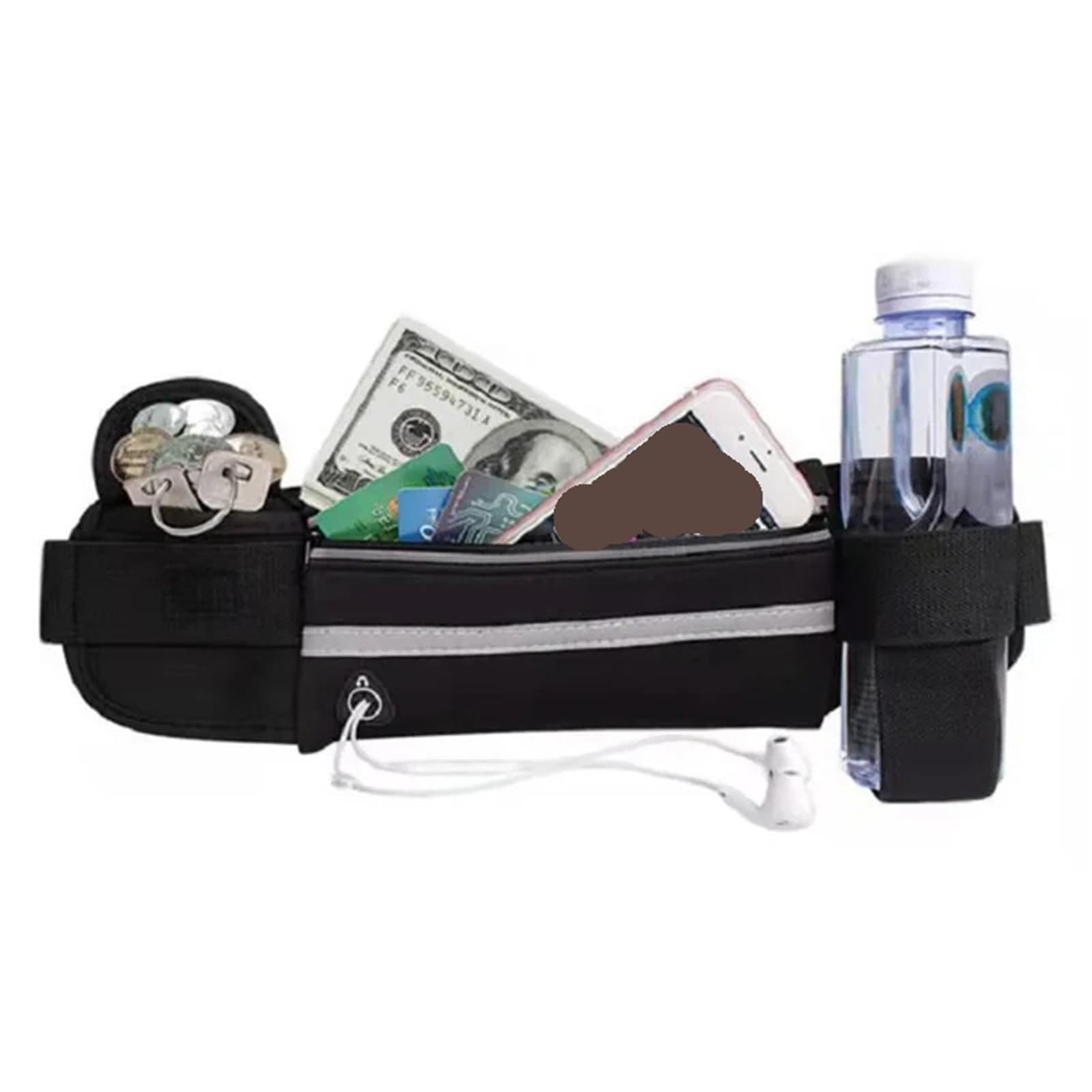 Ceinture De Course Sac de Taille de Sport de Plein air for Hommes et Femmes, Course à Pied, Cyclisme, équipement de Fitness, Ceinture élastique étanche, Sac for téléphone Portable