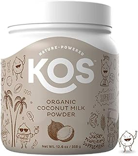 KOS Organic Coconut Milk Powder - Unsweetened, Dairy Free Coffee Creamer - Vegan