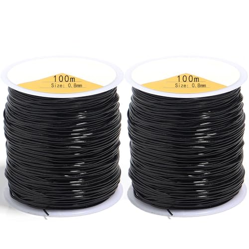 Cuerda elástica para hacer pulseras resistente de 0,8 mm blanca para collares 2