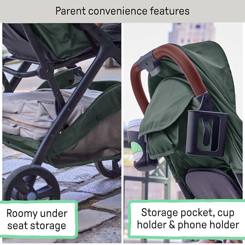 Image of Ingenuity 3Dquickclose CS+ Compact Fold Stroller - Lightweight Stroller with Oversized Canopy, Extra-Large Storage and Compact Fold, Forest