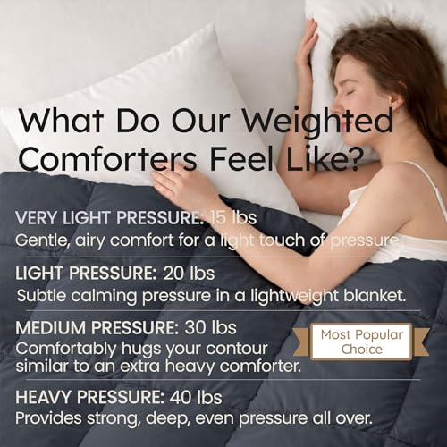 Image of HomeSmart Weighted Comforter King Size, 15 lbs, 3X More Fluffy Than A King Weighted Blanket, Soft Breathable Fabric, Grey