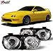 Winjet Headlights Compatible With 1998-2001 Acura Integra Chrome Clear Headlamp Assembly kit Driving Light | 1999 2000