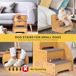 Dog-Stairs-for-Small-Dogs134-Wood-Dog-ramp-for-Bed-can-Disassembly-for-Up-to-110-PoundsSmallHurtOld-Dogs-CatsMini-3-LevelsAnti-Slip-Dog-ramp-for-CouchSuitable-for-SofaLow-Bed-HBHoushen - Cucciolini Doodles   Dog-Stairs-for-Small-Dogs134-Wood-Dog-ramp-for-Bed-can-Disassembly-for-Up-to-110-PoundsSmallHurtOld-Dogs-CatsMini-3-LevelsAnti-Slip-Dog-ramp-for-CouchSuitable-for-SofaLow-Bed-HBHoushen