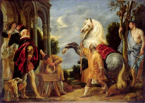 Tableau l'oeil fait grossir le cheval Jacob Jordaens déco murale salon
