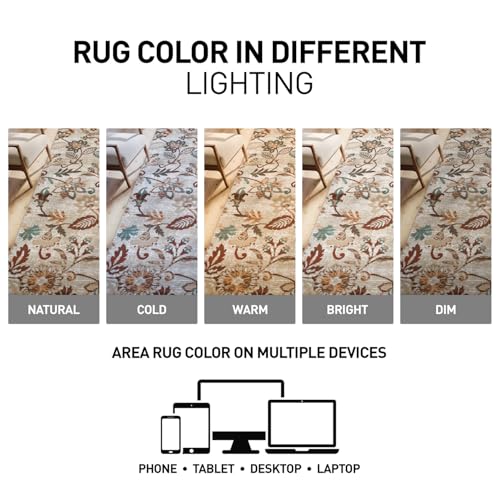 Tapete Beige Multi Rugshop 4' x 6' para Sala o Dormitorio miniatura 5