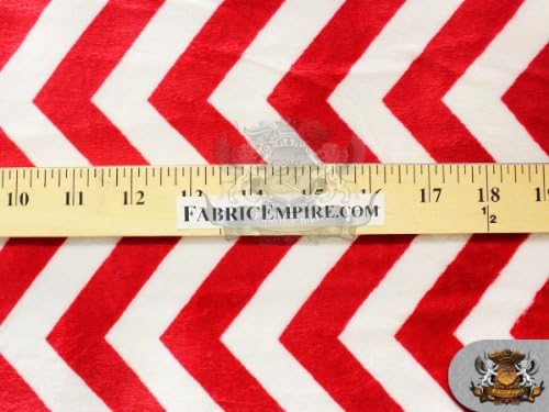Miniatura 2 de Minky - Tela con estampado de cheurón pequeño, color rojo y blanco, 58 pulgadas con vendido por The Yard