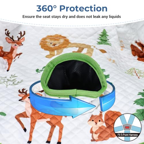 Image of COOLBEBE Car Seat Protector for Potty Training, 2 Pack Dry Waterproof Car Seat Liner Toilet Training, Piddle Pads Cover Car Seat Pad for Strollers & Carseat (White Zoo, 2PC)