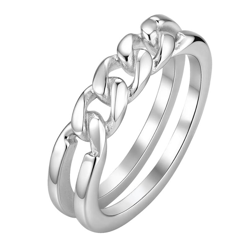 Round Beaded Double Layer Steel Ring | Shiny Surface Lightweight Finger Jewelry-picture-37
