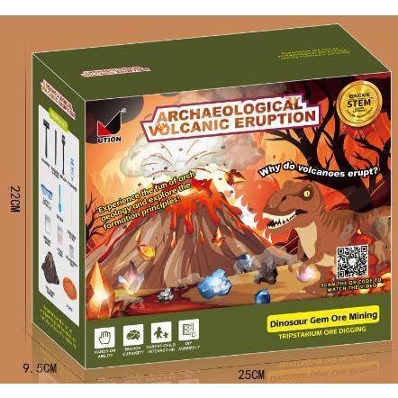 TXT-MATRIX Erupting Volcano Science Kit, Dinosaur Fossil & Gemstone Dig Set with 12+ Excavation Tools, Hands-On Earth Science Activity, Great Christmas Birthday Gift for Science Enthusiasts - Image 5