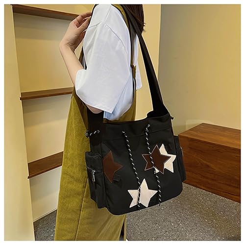 Y2K Star Canvas Messenger Bag, Cute Tote Bags Aesthetic, Small Shoulder Travel Crossbody Bags For Women3