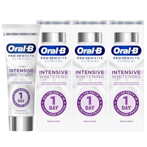 Oral-B Pro-3D White Clinical Intensive Whitening Toothpaste Radiant White 75ml (Pack of 3)