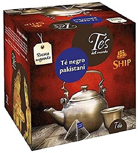 Ship - Té Negro Pakistaní - Caja de 15 Pirámides - Contiene Propiedades Digestivas - Antihistamínico Natural - Sabor Dulce - Infusión Digestiva - Proporciona Bienestar y Tranquilidad